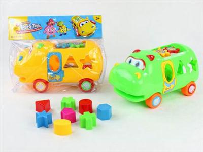 Early Learning Blocks school bus cartoon hippo car