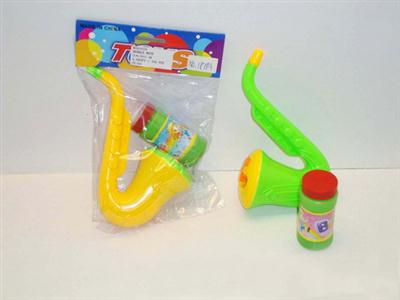 Saxophone three nozzles blowing bubbles