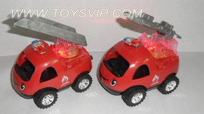 Pull the light can be mounted candy cartoon fire truck