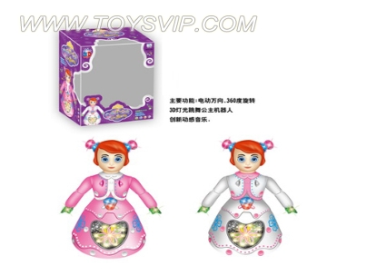 3D 360 degree rotating electric lights dancing princess robot