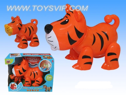 Electric tiger with a small animal with music
