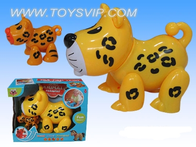 Electric leopard with a small animal with music