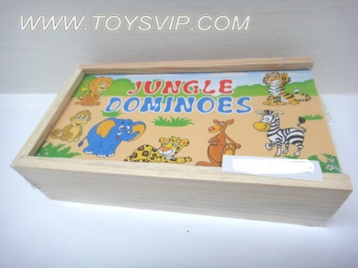 Wooden domino forest animals