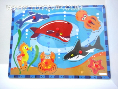 Wooden puzzles gripper marine animals