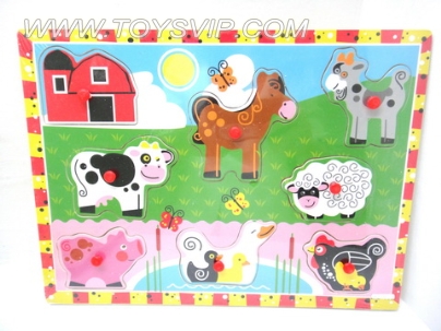 Wooden Handle Animal Puzzle