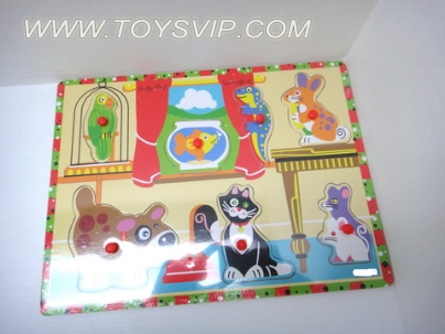 Wooden Handle Animal Puzzle