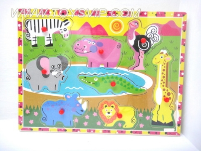 Wooden Handle Animal Puzzle