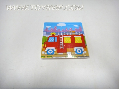 Wooden fire truck puzzle