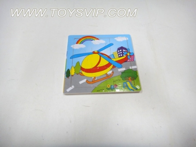 Wooden puzzles helicopter