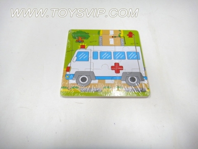 Wooden puzzles ambulance