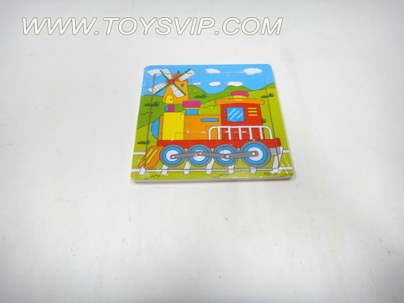 Wooden locomotive puzzle