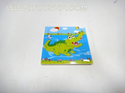 Wooden crocodile puzzle