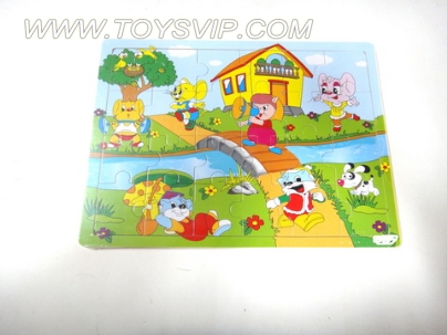Wooden cartoon puzzle