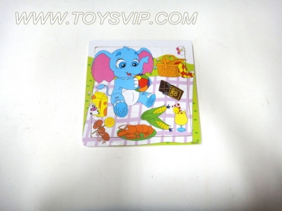 Wooden cartoon elephant puzzle