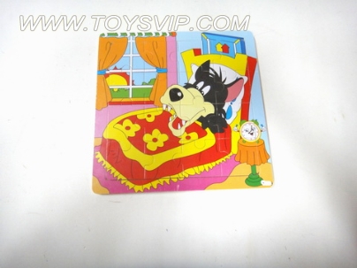 Wooden puzzles cartoon wolf