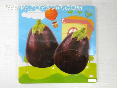 9 patch eggplant wooden puzzle