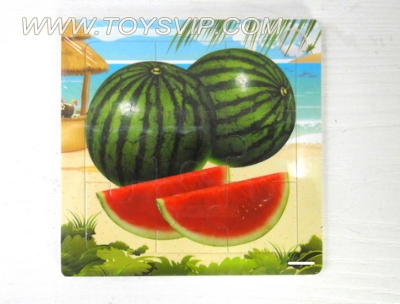 9 wooden puzzle watermelon patch
