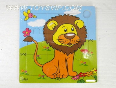 9 patch lion wooden puzzle