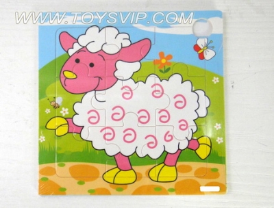 9 patch wooden puzzle sheep