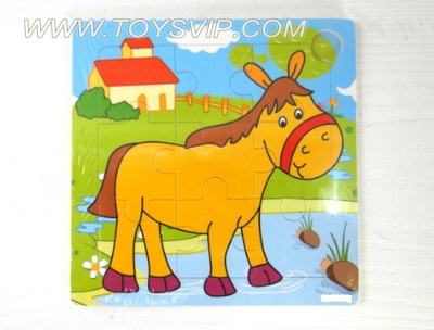 9 patch pony wooden puzzle