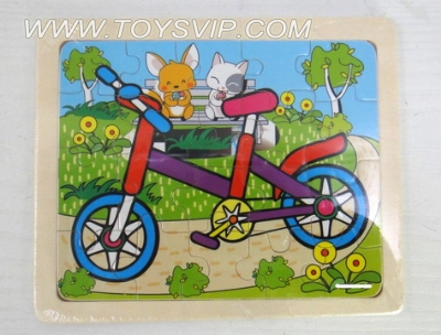 20 wooden puzzle patch bike