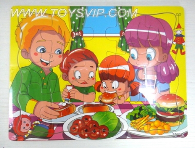 15 wooden tiles puzzle family dinner