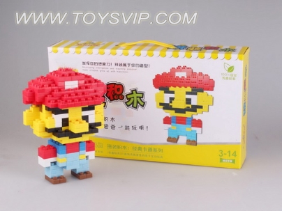 Super Mario assembled building blocks
