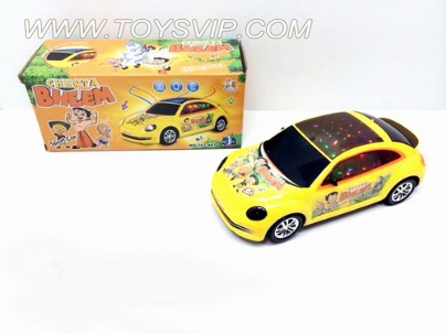 印度小子大众3D灯光电动车(带音乐)