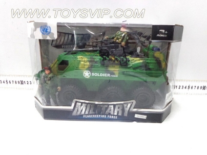Military armored vehicles glide