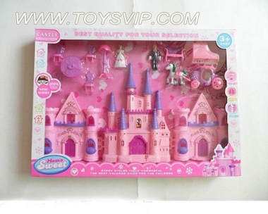 Castle with furniture, dolls