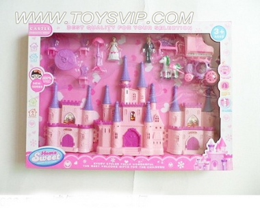 Castle with furniture, dolls