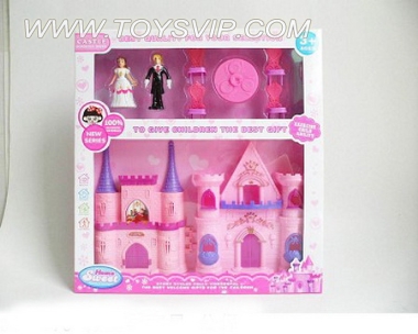 Castle with furniture, dolls