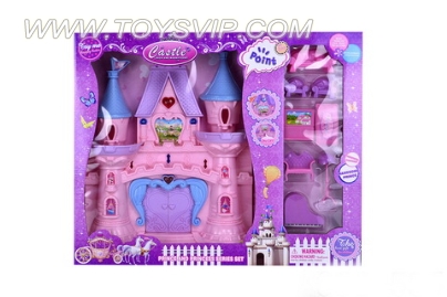 Castle with furniture (three colorful lights, music)