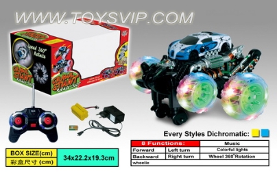 7-way rotary crawling stunt car with light music (including electricity)