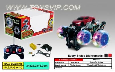 7-way rotary crawling stunt car with light music (including electricity)