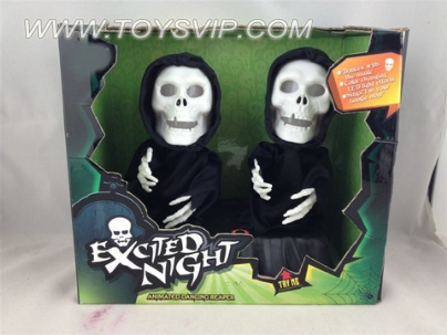 Two skeletons dancing people