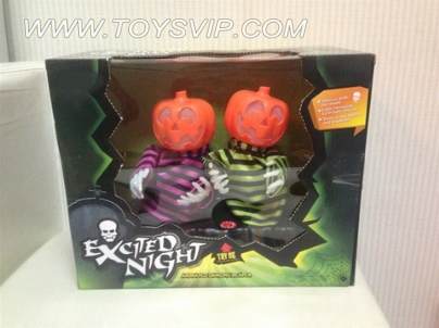 Two people dancing pumpkin