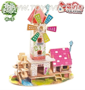 Windmill House DIY building blocks assembled model (51)