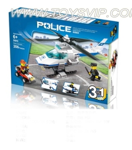 警用直升机积木(206PCS)
