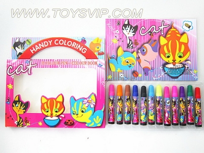 Clever cat watercolor pen + pictures