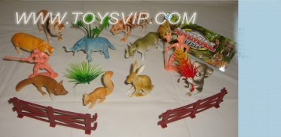 Animals and hunters combination