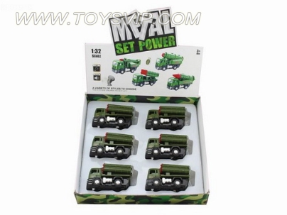 1:32 alloy back of a military missile car with light and music (6pcs)