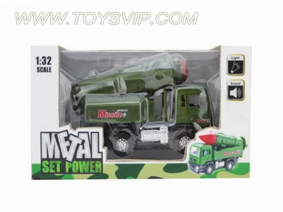 1:32 alloy back of a military missile car with light and music (6pcs)