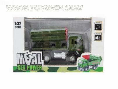1:32 alloy back of a military missile car with light and music (6pcs)