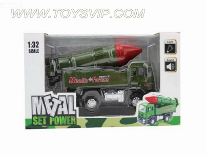 1:32 alloy back of a military missile car with light and music (6pcs)