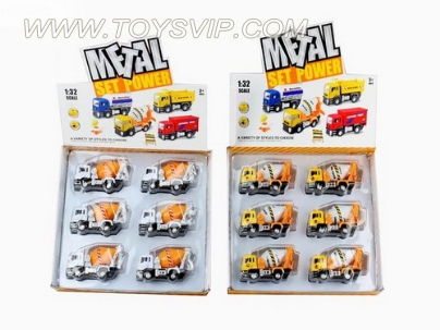 1:32 alloy back of the mixer with light and music (6pcs)