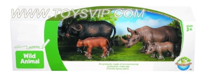 PVC wild animals (rhinoceros + buffalo)