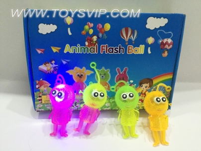 Flash bouncing ball with BB plush cartoon whistle (12 / PCS)