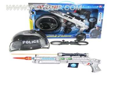 POLICE SET-proof cap with infrared sound gun AK98