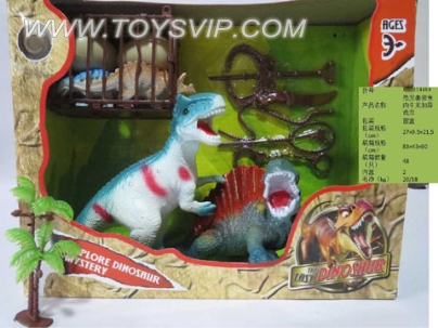 Carnotaurus dinosaur suit plus Dimetrodon